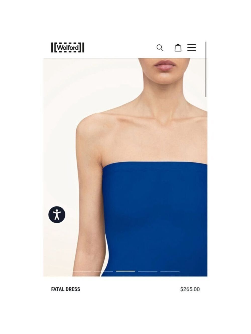 NWT Wolford Fatal Strapless Dress Dazzling Blue M